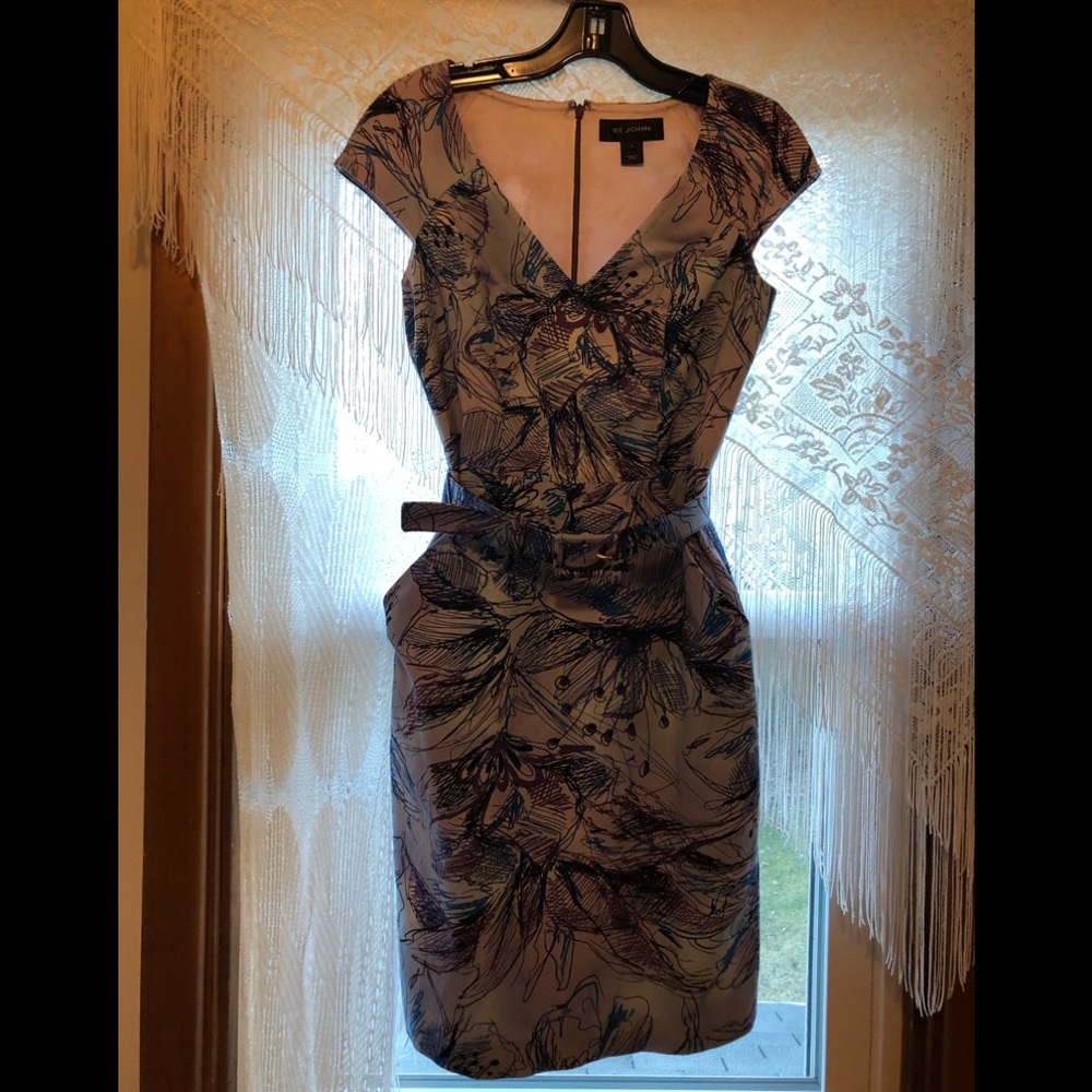 St. John Belted Dress